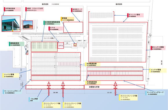 苫小牧国際コンテナターミナル株式会社 平面図 アクセス